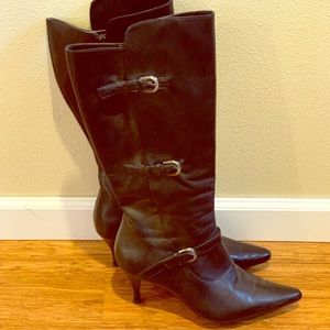Sudini Tall Buckle Boot with Kitten Heel
